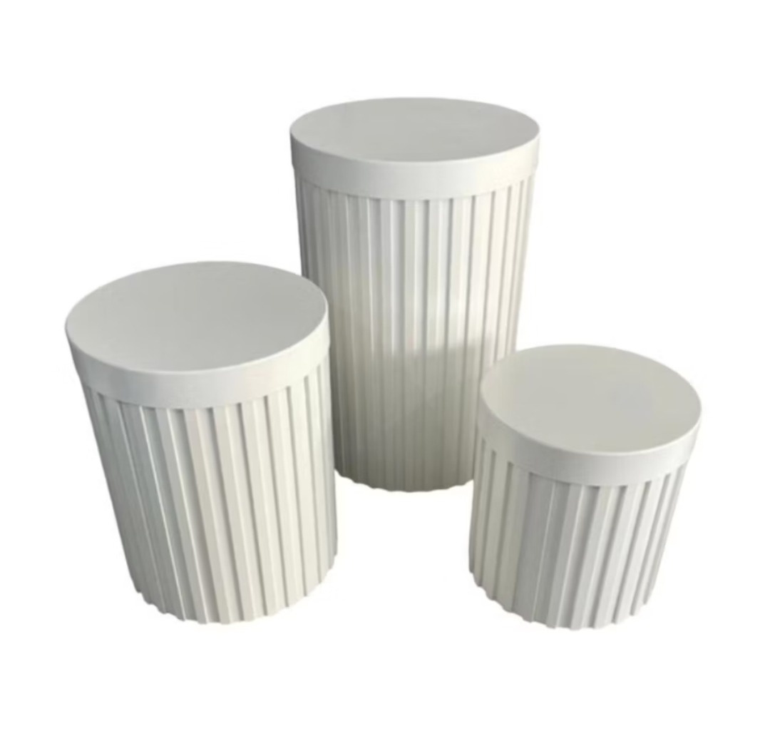Cilindros Ripado Mdf Branco - Gê Locação 