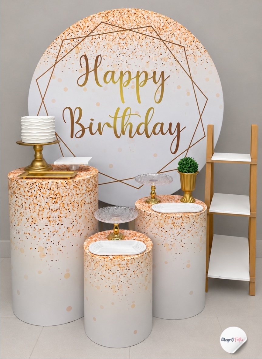 Happy Birthday Brilho Dourado ✨ - Catálogo Online - Alegrô Festas