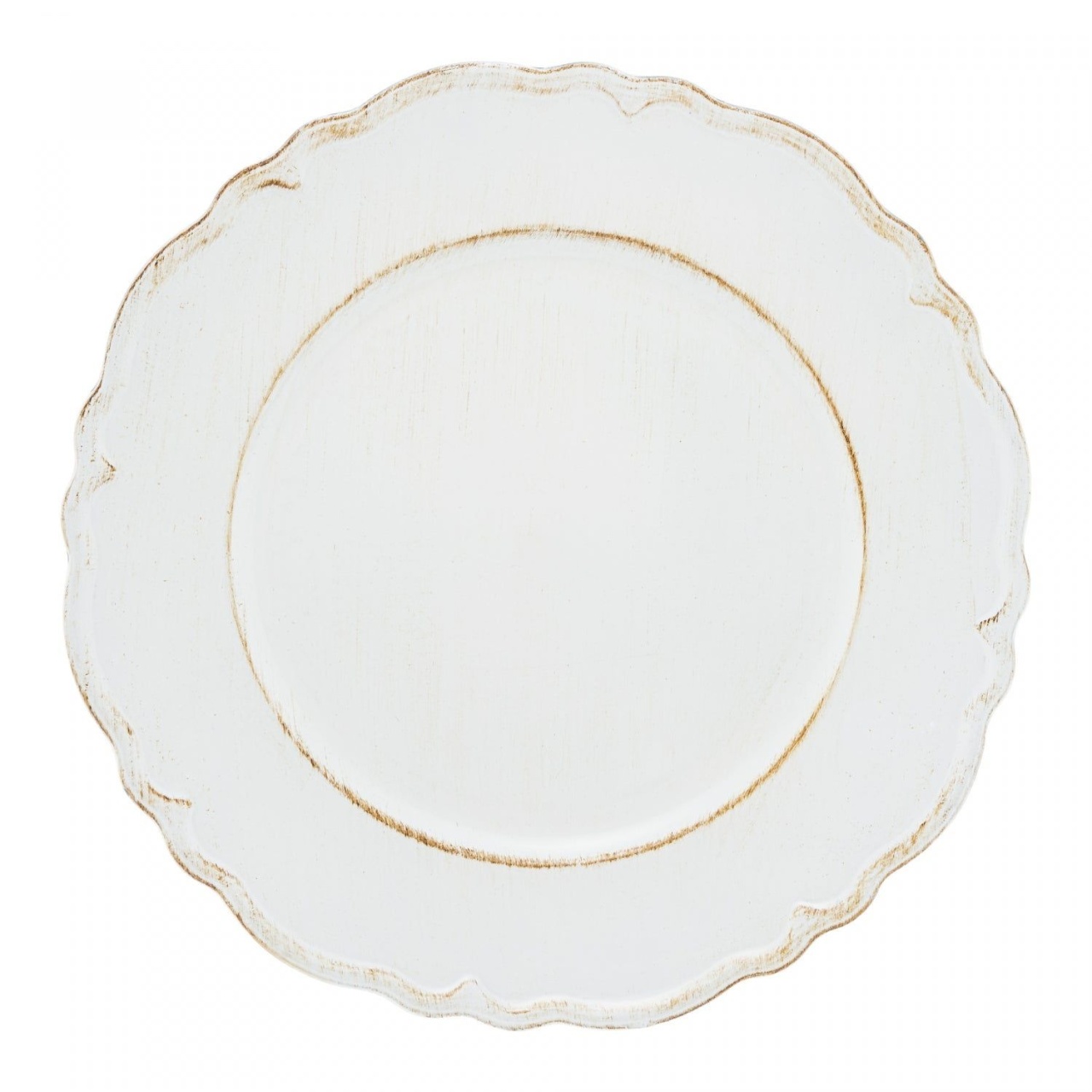 Sousplat Patinado  Moon Branco  - Lis Mesa Posta