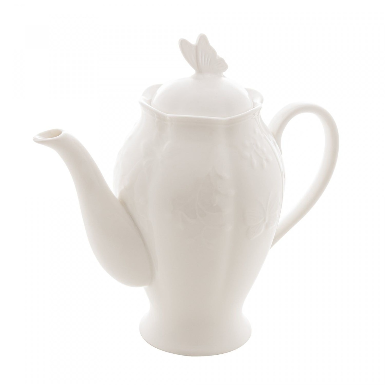 Bule de Porcelana New Bone Butterfly Flower  - Lis Mesa Posta