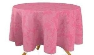 Toalha Redonda Pink 8 Lugares  - Lis Mesa Posta
