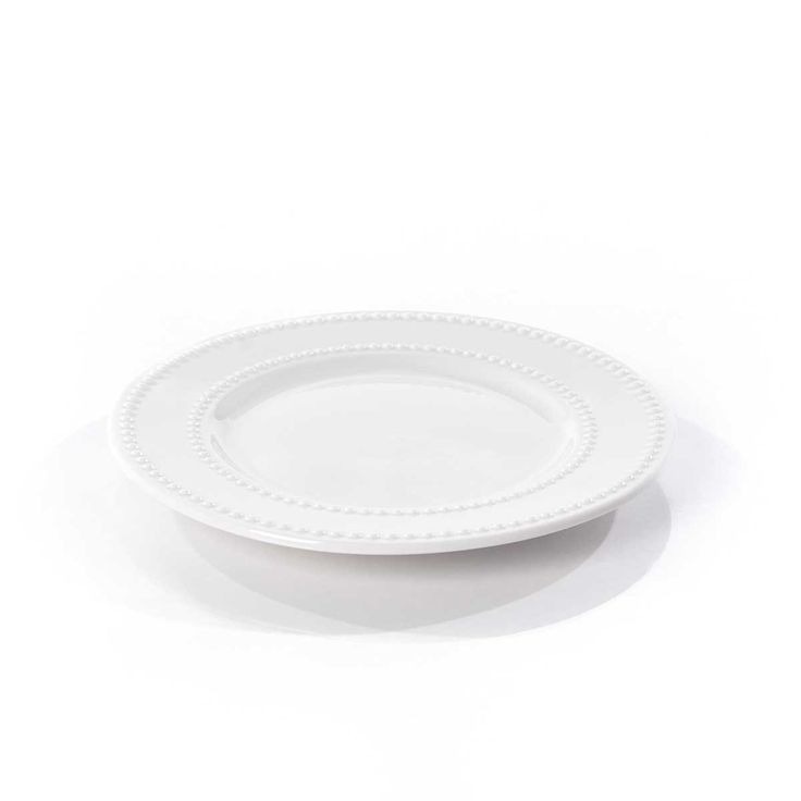 Prato de Sobremesa Cerâmica Branco Lyor   - Lis Mesa Posta