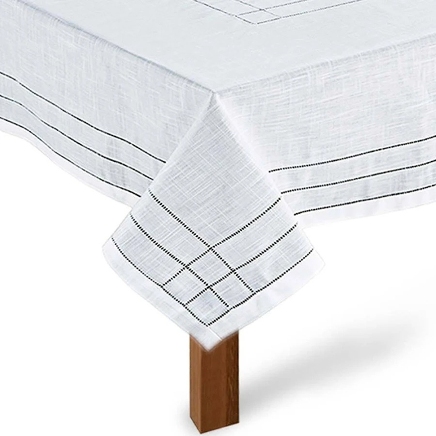 Toalha de Mesa Branca Ajour - Lis Mesa Posta