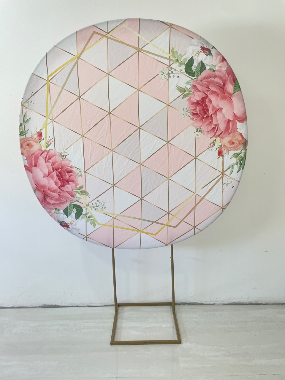 Rosa Com Dourado Geométrico  - Girassolfestas