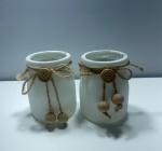 Mini Vaso Branco Com Botão E Corda  - imagem 2