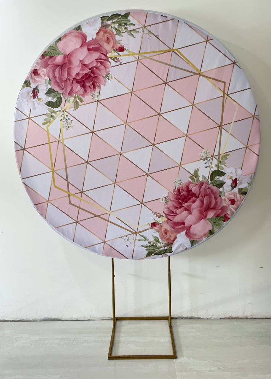 Rosa Florido Detalhes Dourado  - Girassolfestas