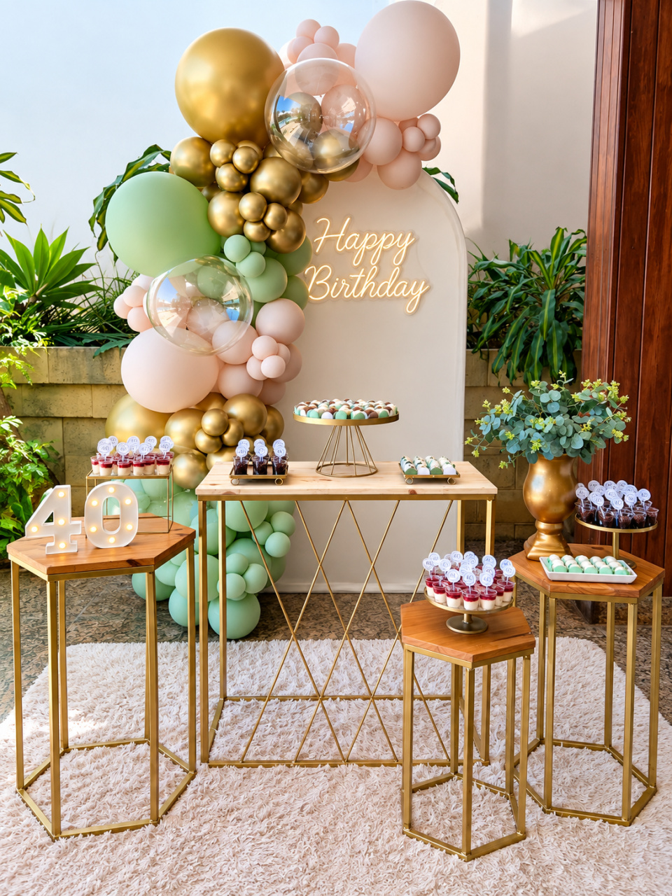 Decoraçao Com Balões Com Mesas de Ferro - Mary festas 