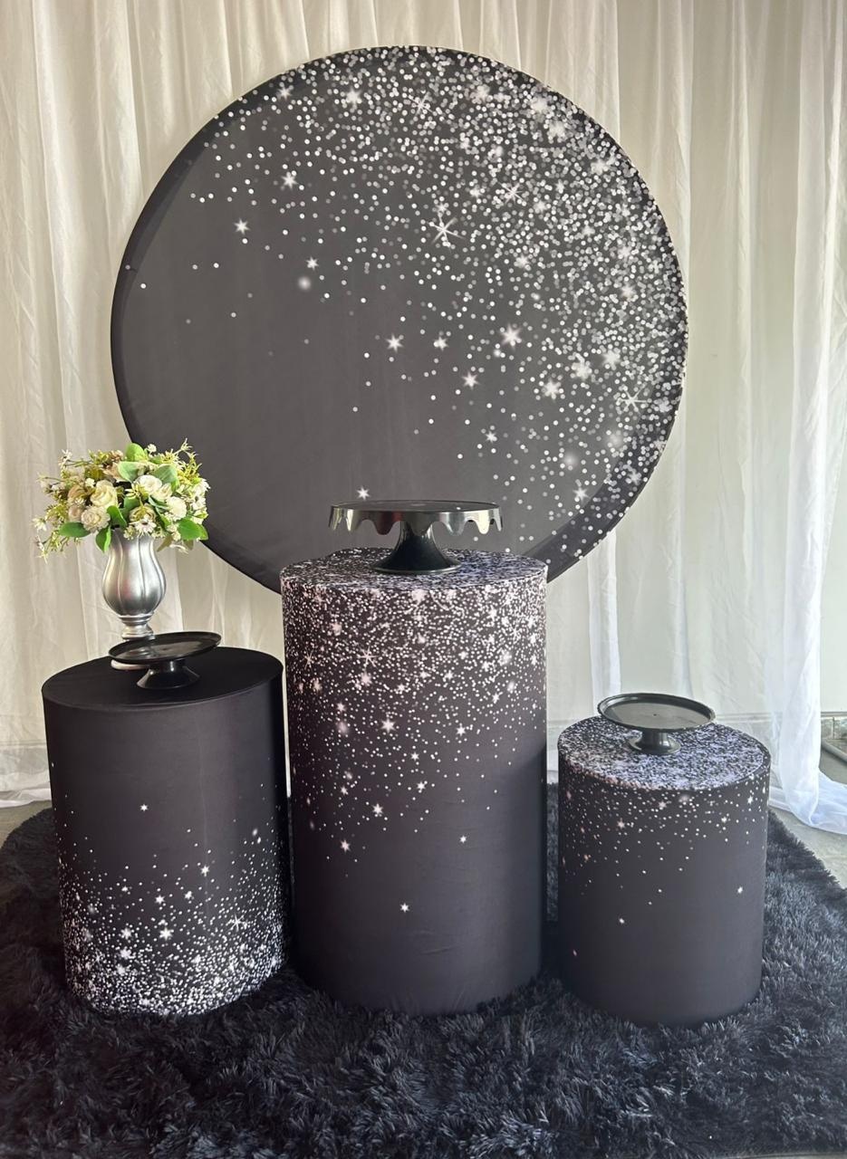Kit Pegue Monte Preto C Prata - Mary festas 