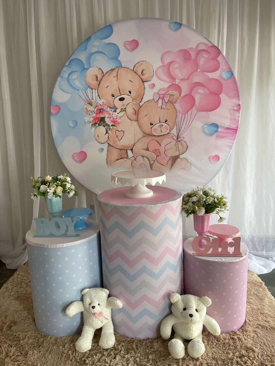 Cha Revelacao Rosa E Azul Pegue Monte - Mary festas 
