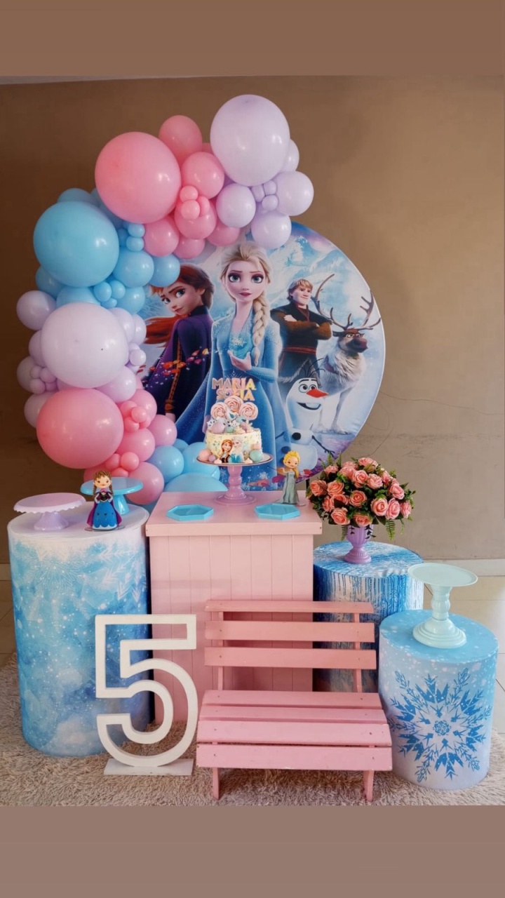 Decoração Com Baloes Frozen - Mary festas 