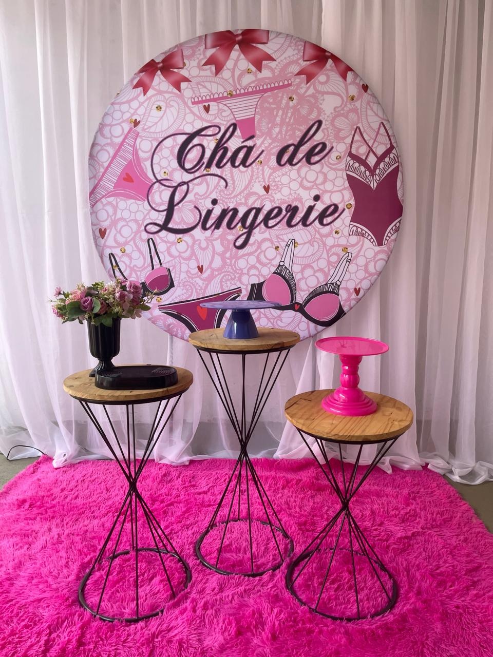 Chá Lingerie C Mesa Preta - Mary festas 