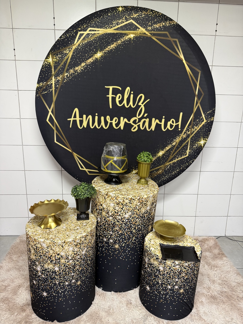 Kit Bronze 2 - Feliz Aniversario - PinkBluedecoracoes