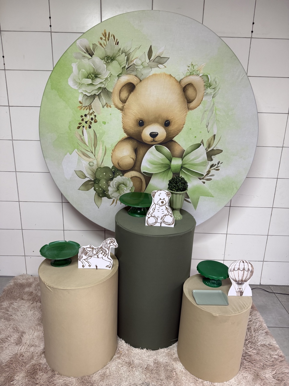Kit Bronze 1- Ursinho Verde - PinkBluedecoracoes