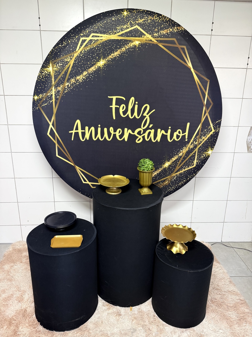 Kit Bronze 1 - Feliz Aniversario - PinkBluedecoracoes