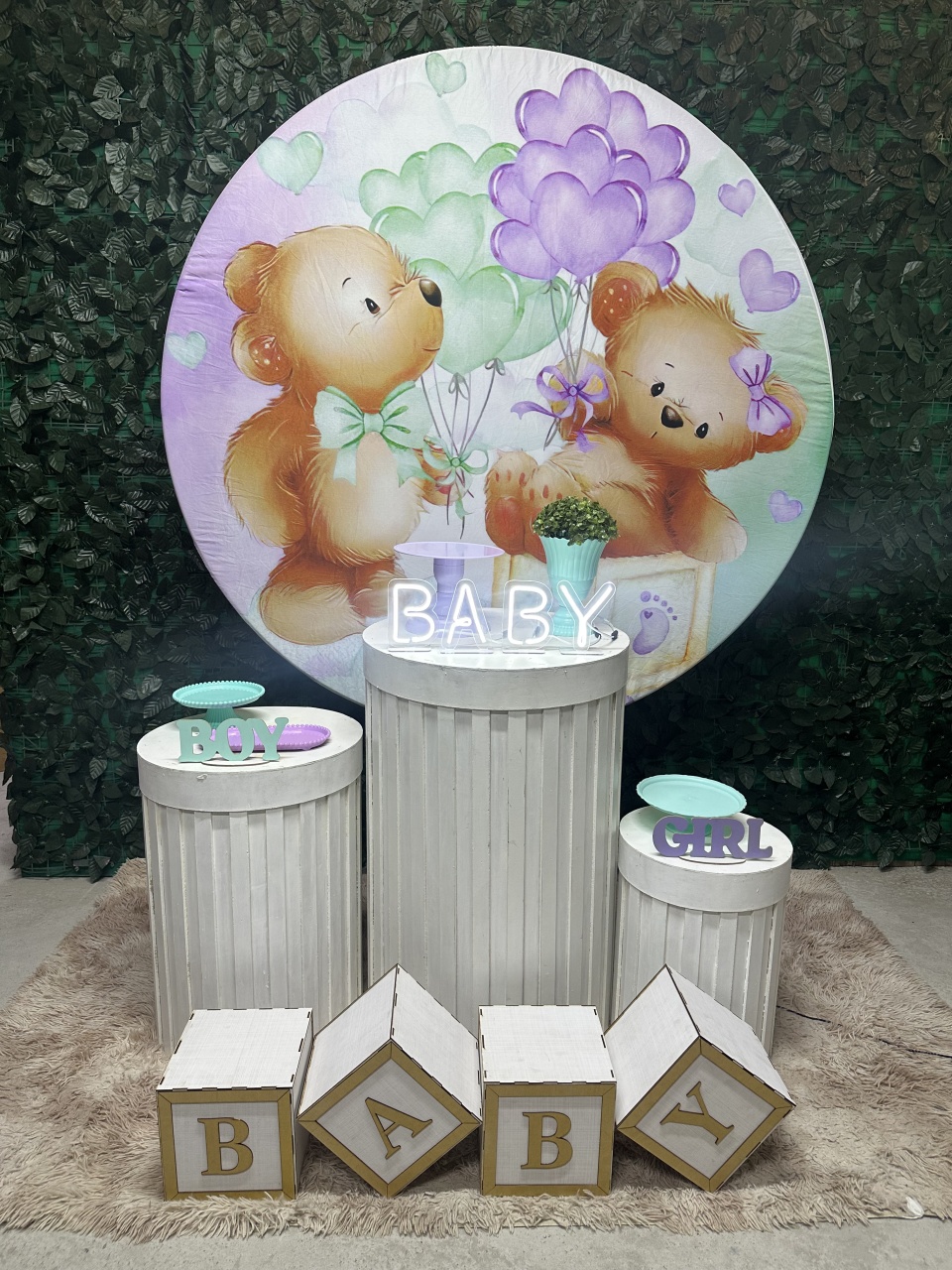 Kit Baby 2 - Lilás E Verde - PinkBluedecoracoes