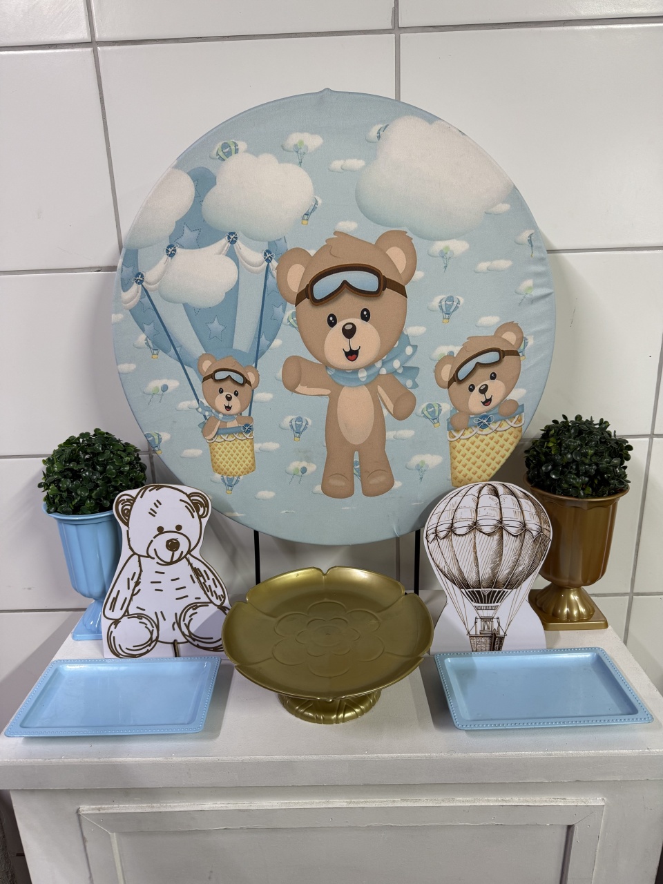 Mini Kit - Urso Aviador - PinkBluedecoracoes