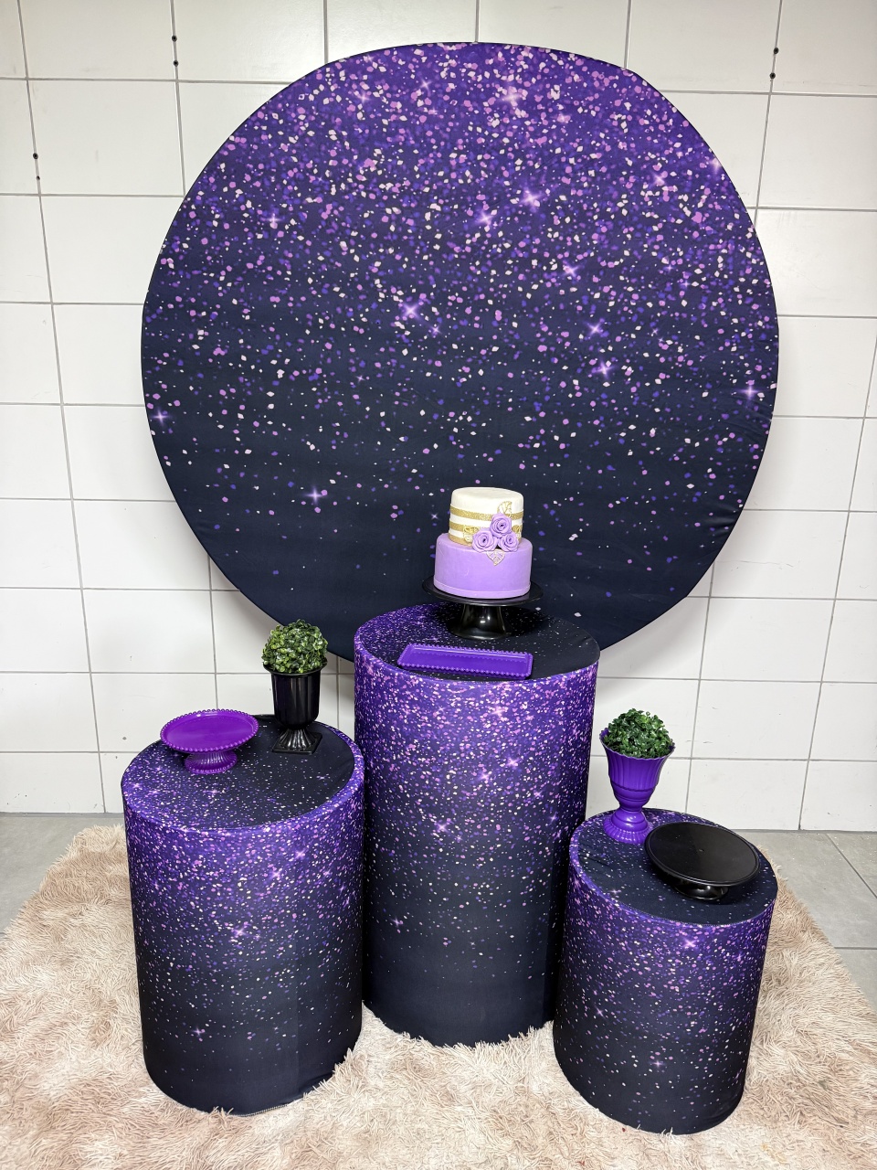 Kit Bronze 2 - Glitter Roxo Com Preto - PinkBluedecoracoes