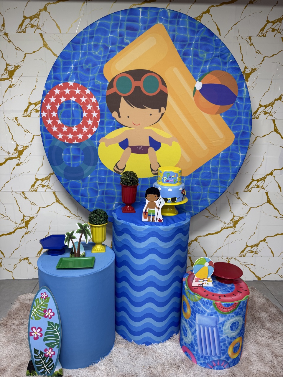 Kit Bronze 2 - Pool Party 3 - PinkBluedecoracoes
