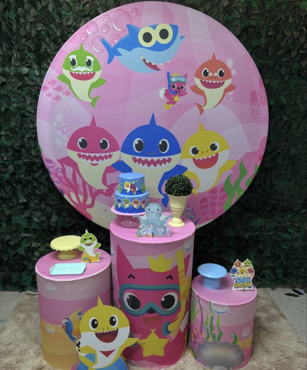 Kit Bronze 2 - Baby Shark Menina - PinkBluedecoracoes