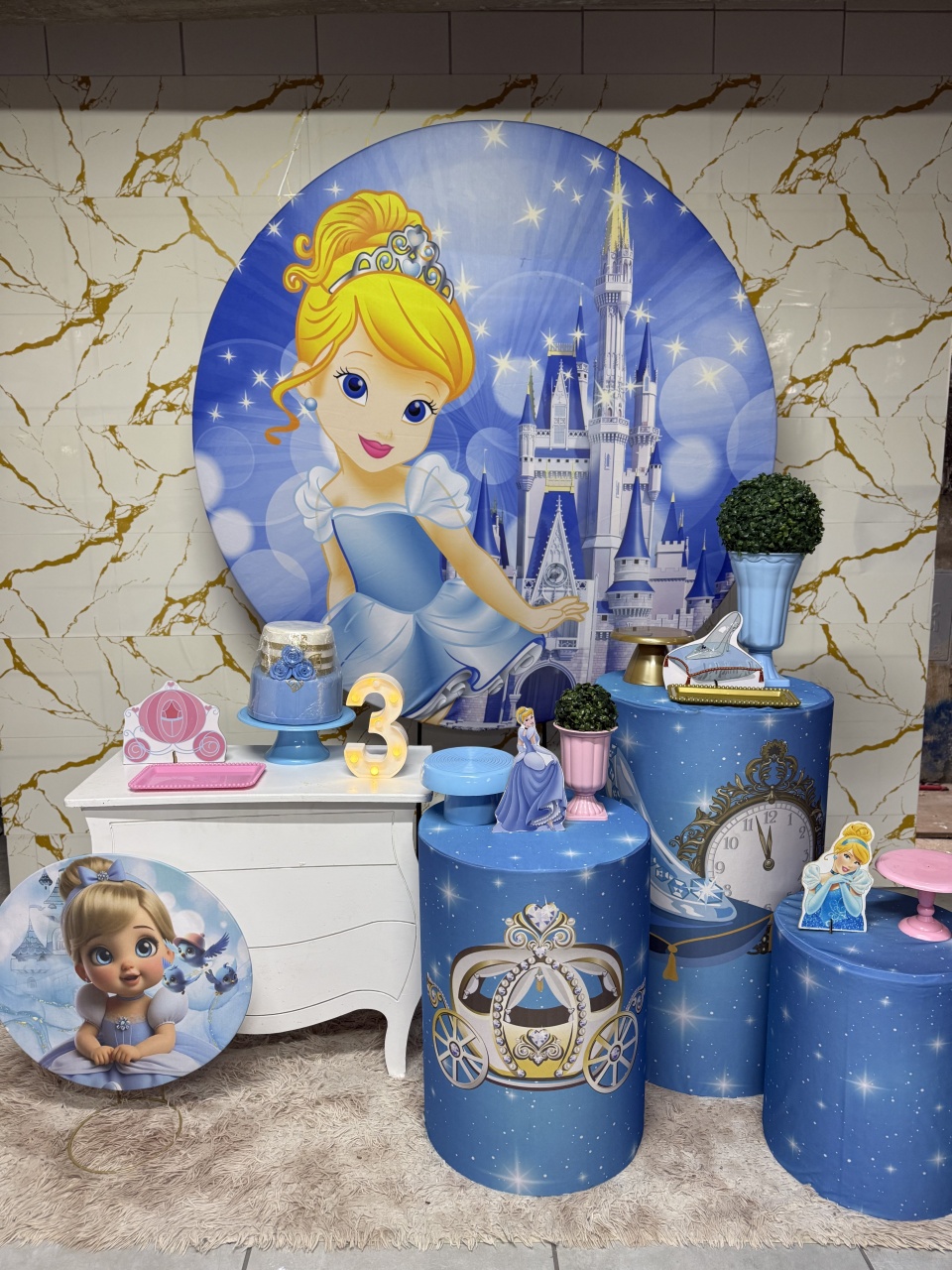 Kit Prata - Cinderela Baby - PinkBluedecoracoes