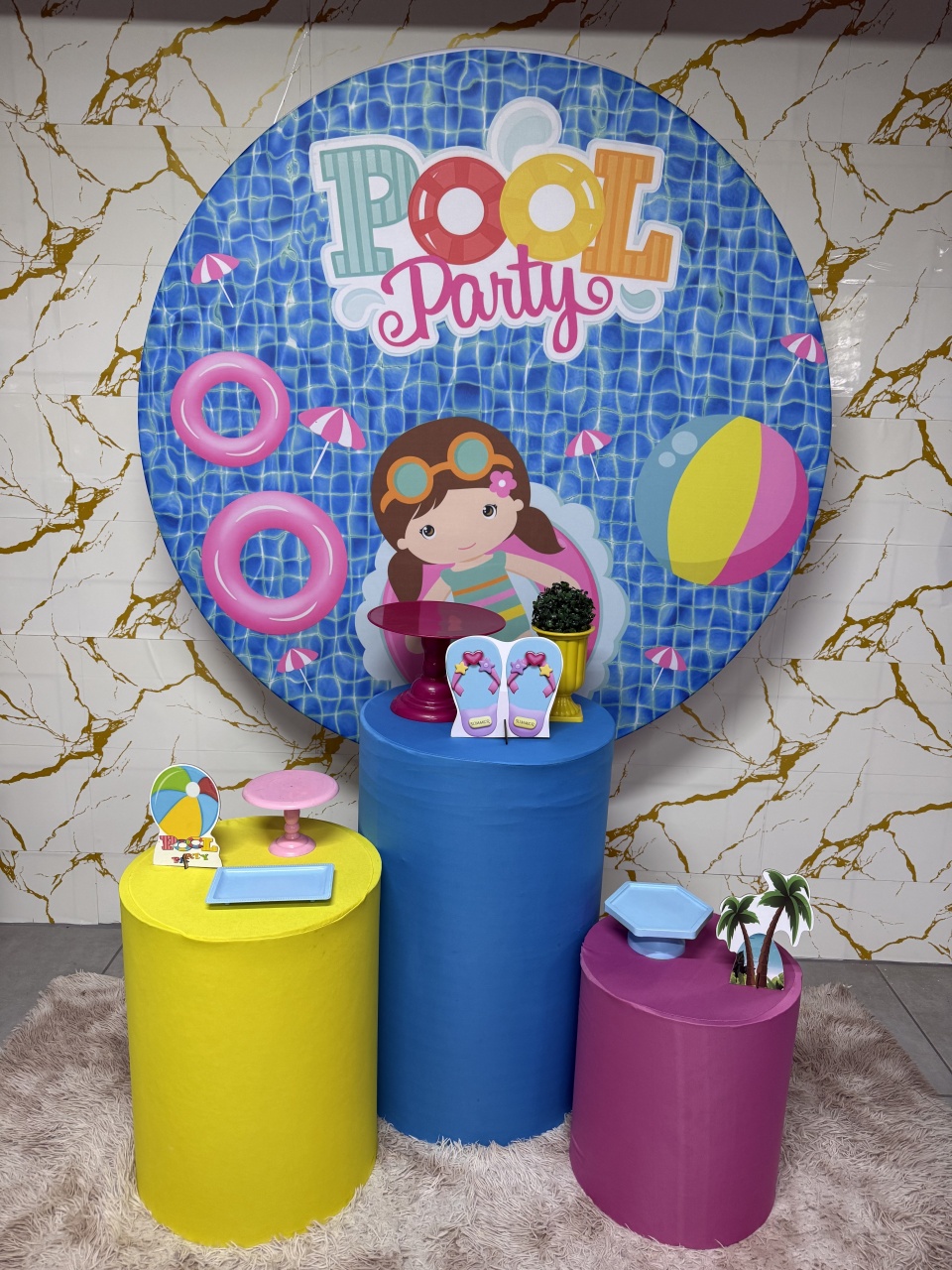 Kit Bronze 1 - Pool Party 1 - PinkBluedecoracoes