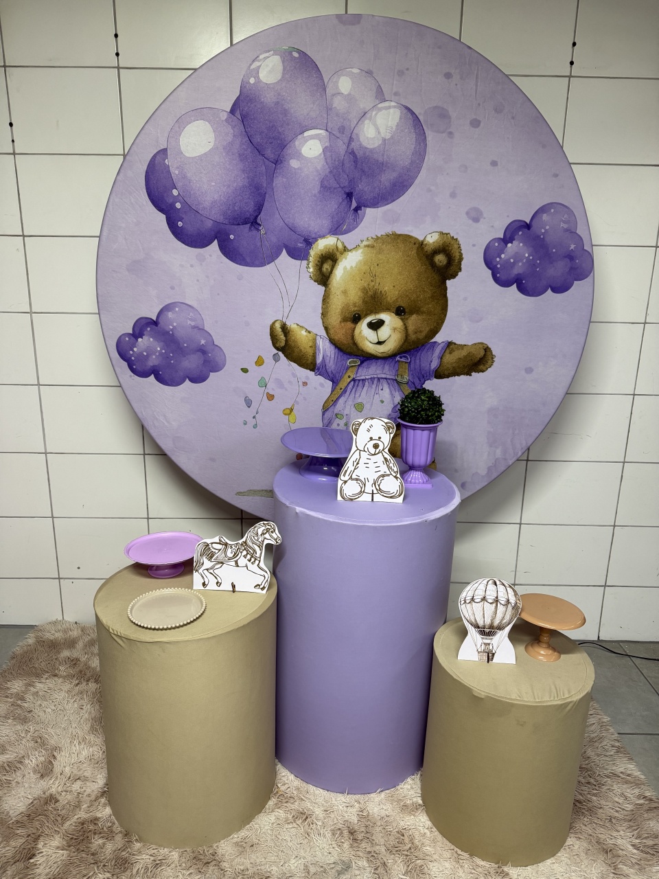 Kit Bronze 1- Ursinha Lilas - PinkBluedecoracoes