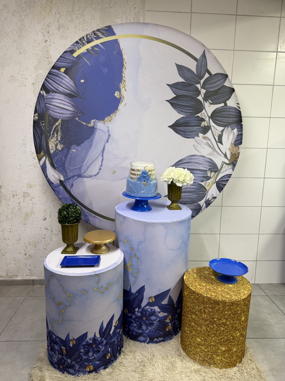 Kit Bronze 2 - Floral Azul - PinkBluedecoracoes