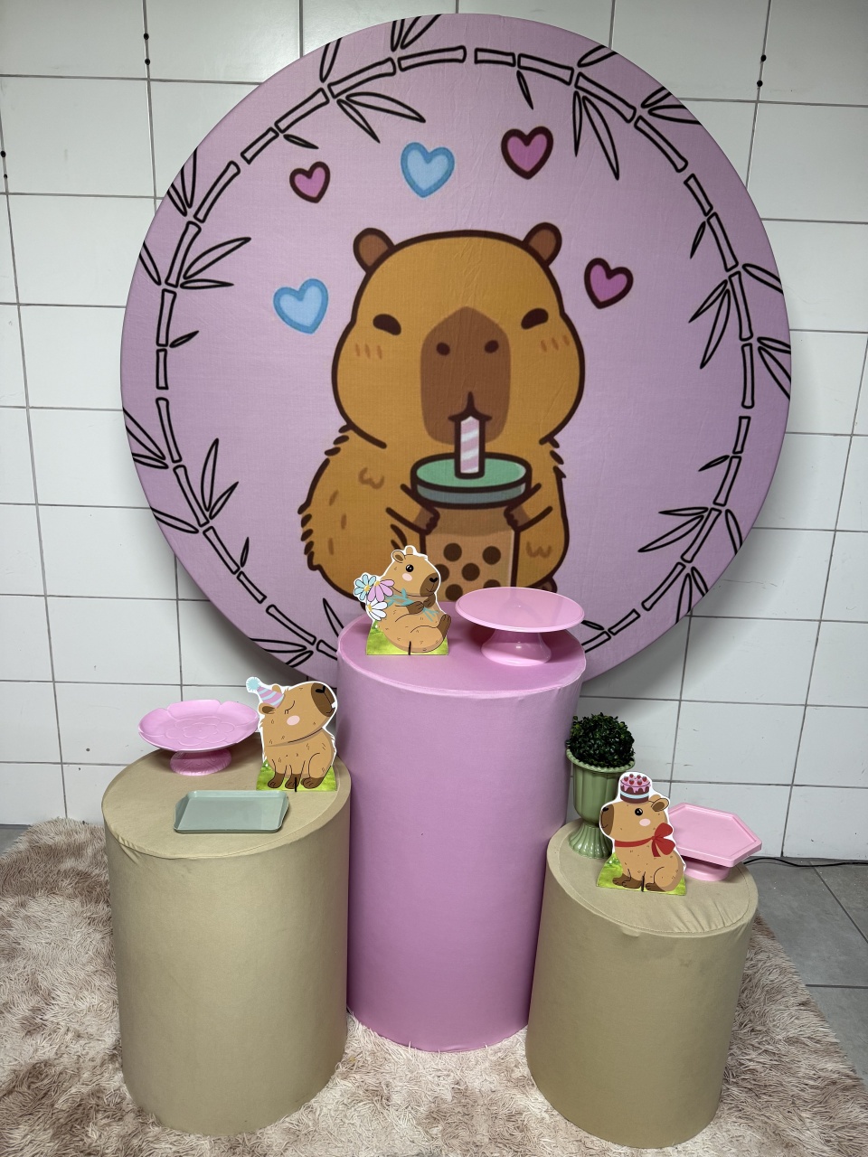 Kit Bronze 1- Capivara Rosa - PinkBluedecoracoes