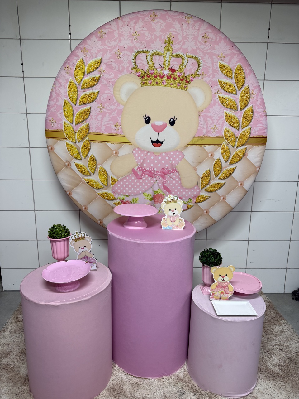 Kit Bronze 1 - Ursinha Rosa - PinkBluedecoracoes