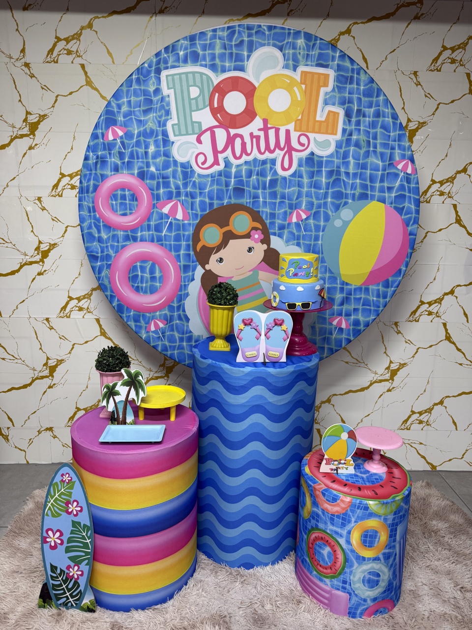 Kit Bronze 2 - Pool Party 2 - PinkBluedecoracoes