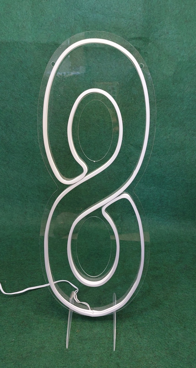 Nº 8 Led 50Cm - Branco Frio - Celebra Festas