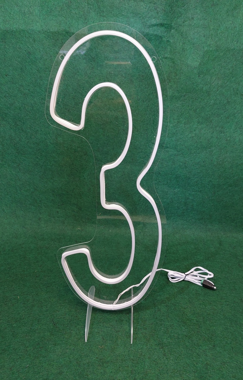 Nº 3 Led 50Cm - Branco Frio  - Celebra Festas