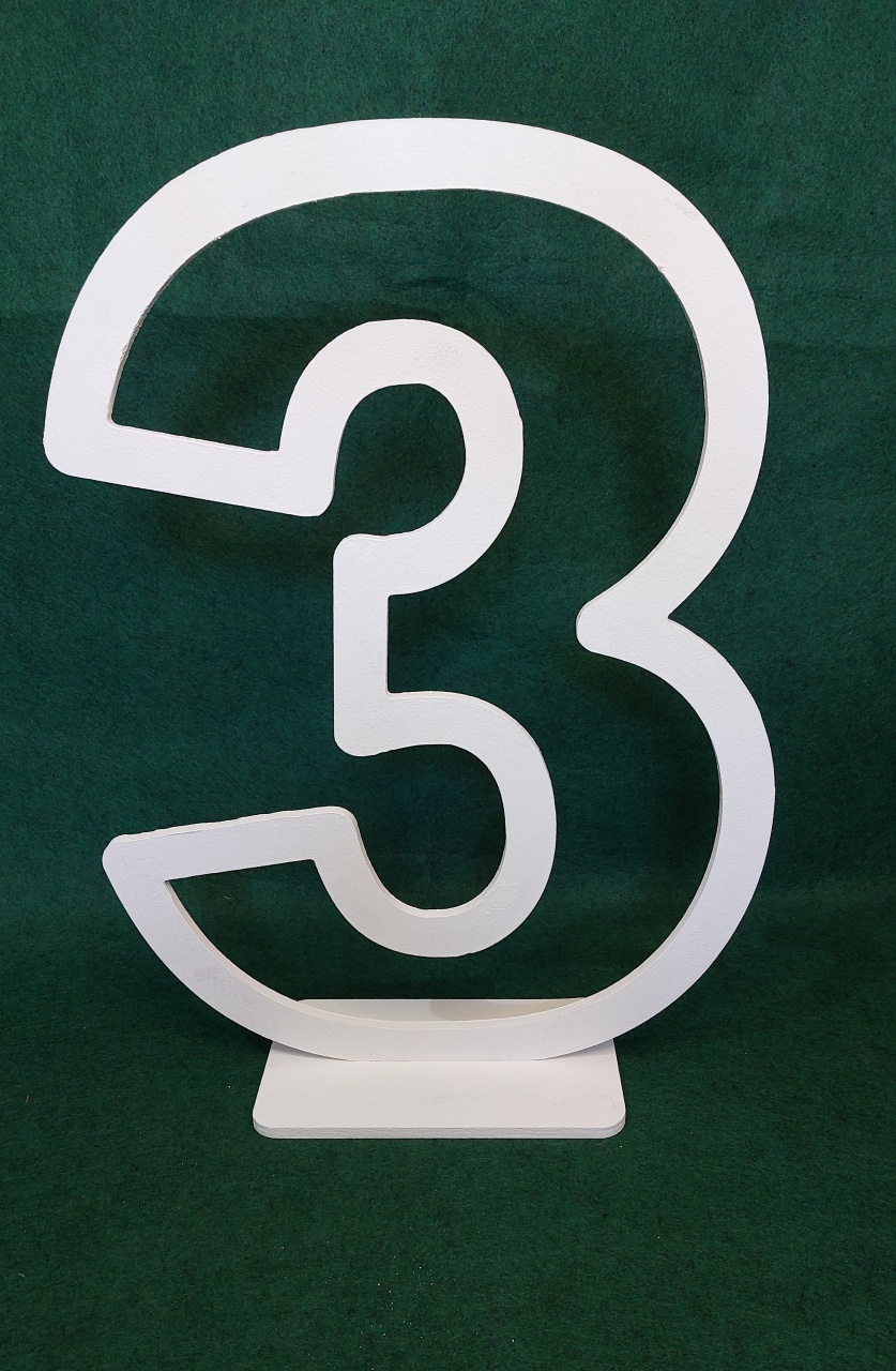 Nº 3 Mdf 60Cm - Branco - Celebra Festas
