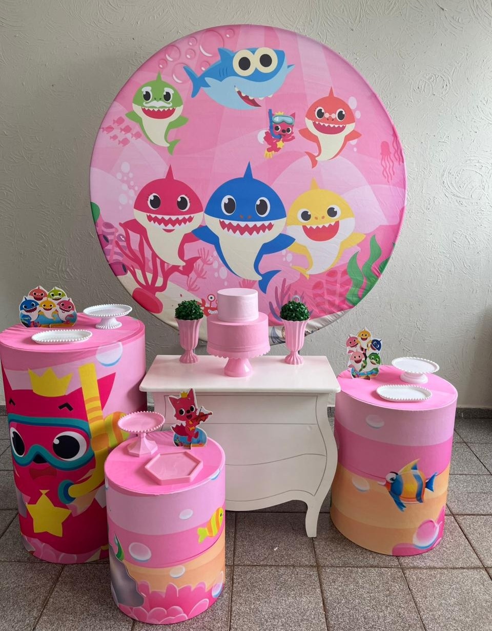 Baby Shark Rosa Kit Ouro - Ph Pegue e Monte