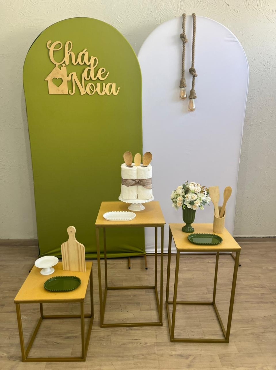 Decoração Chá de Casa Nova Verde Oliva - Ph Pegue e Monte