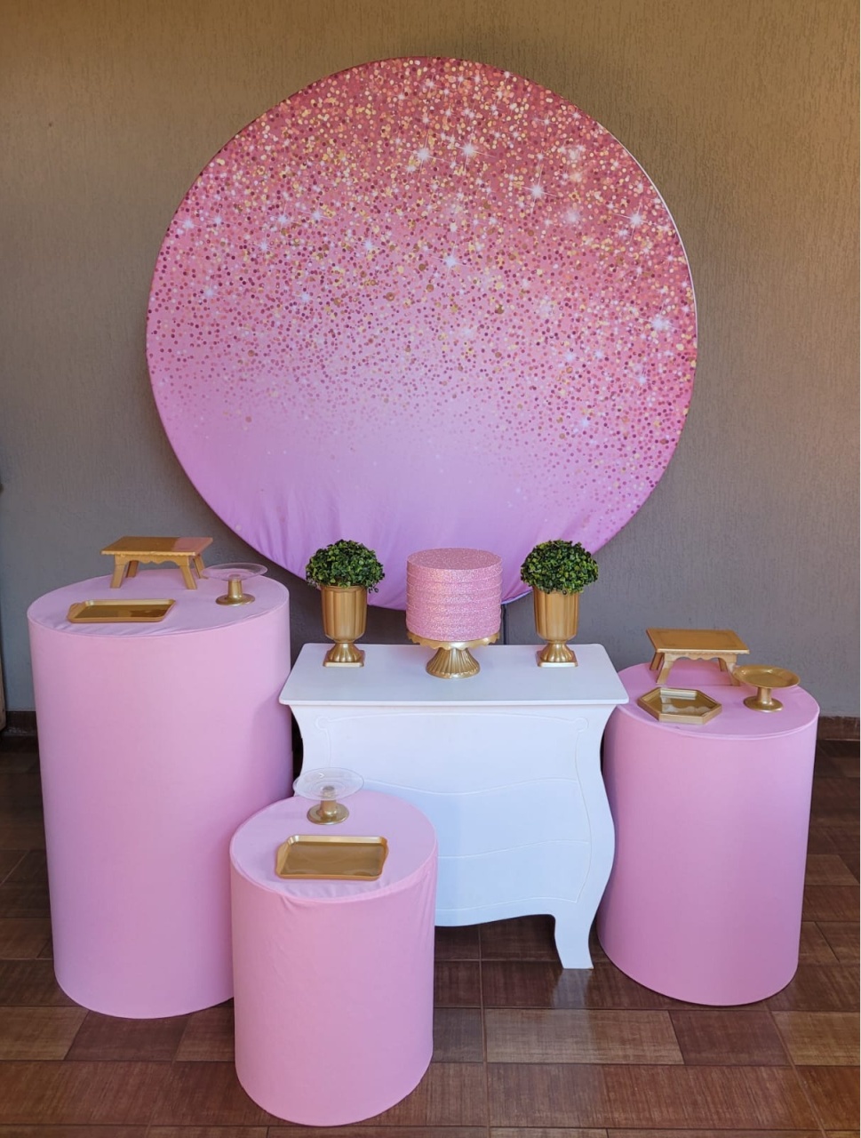 Rosa Glitter Kit Ouro  - Ph Pegue e Monte