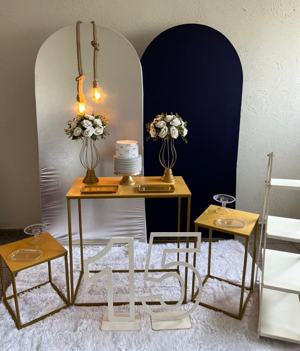 Decoração Prata/Azul Marinho - Ph Pegue e Monte