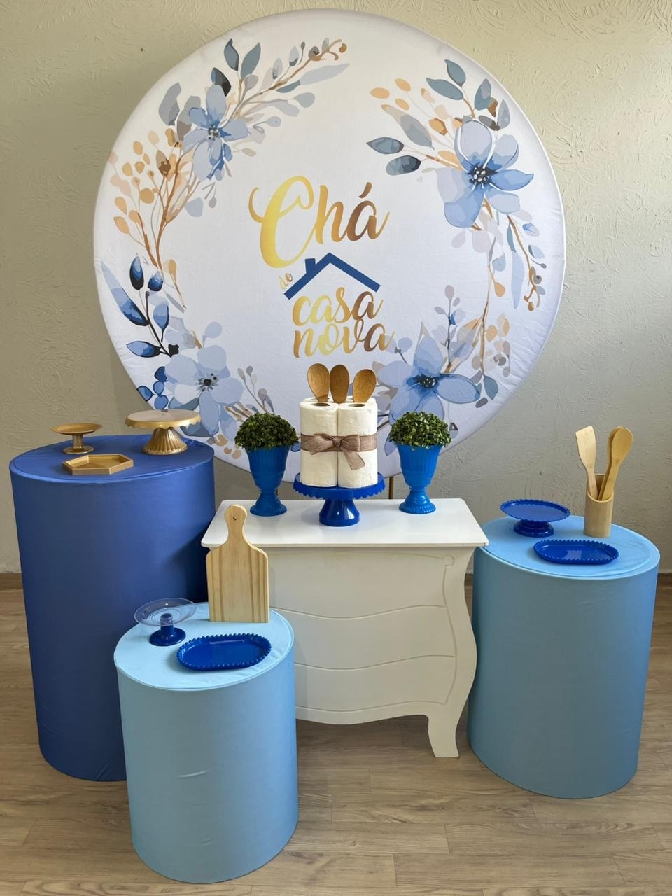 Chá de Casa Nova Azul Kit Ouro - Ph Pegue e Monte