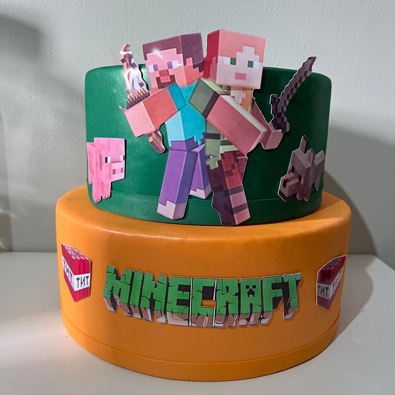 Bolo Minecraft - Ph Pegue e Monte