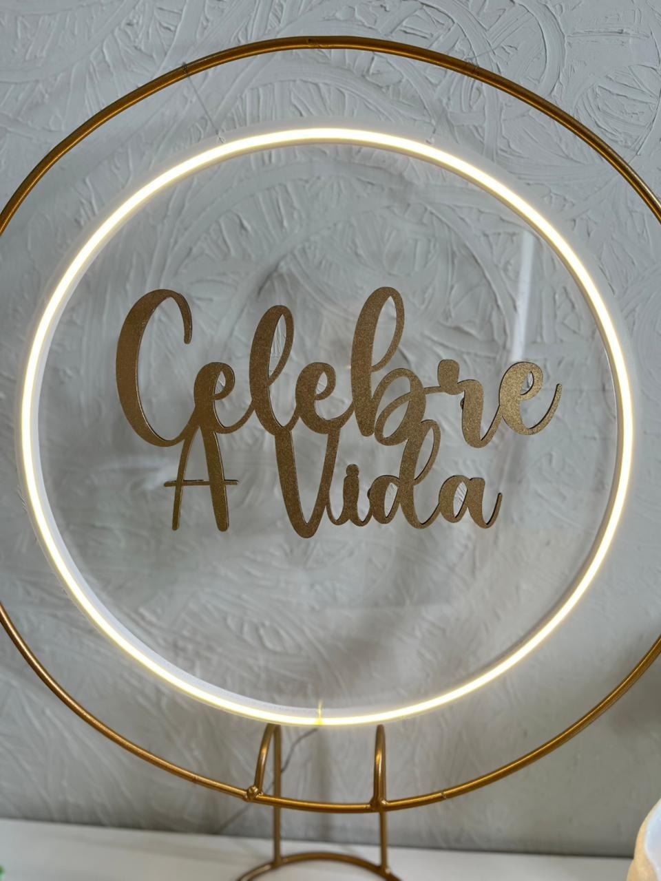 Placa Led 40X40 Celebre A Vida - Ph Pegue e Monte
