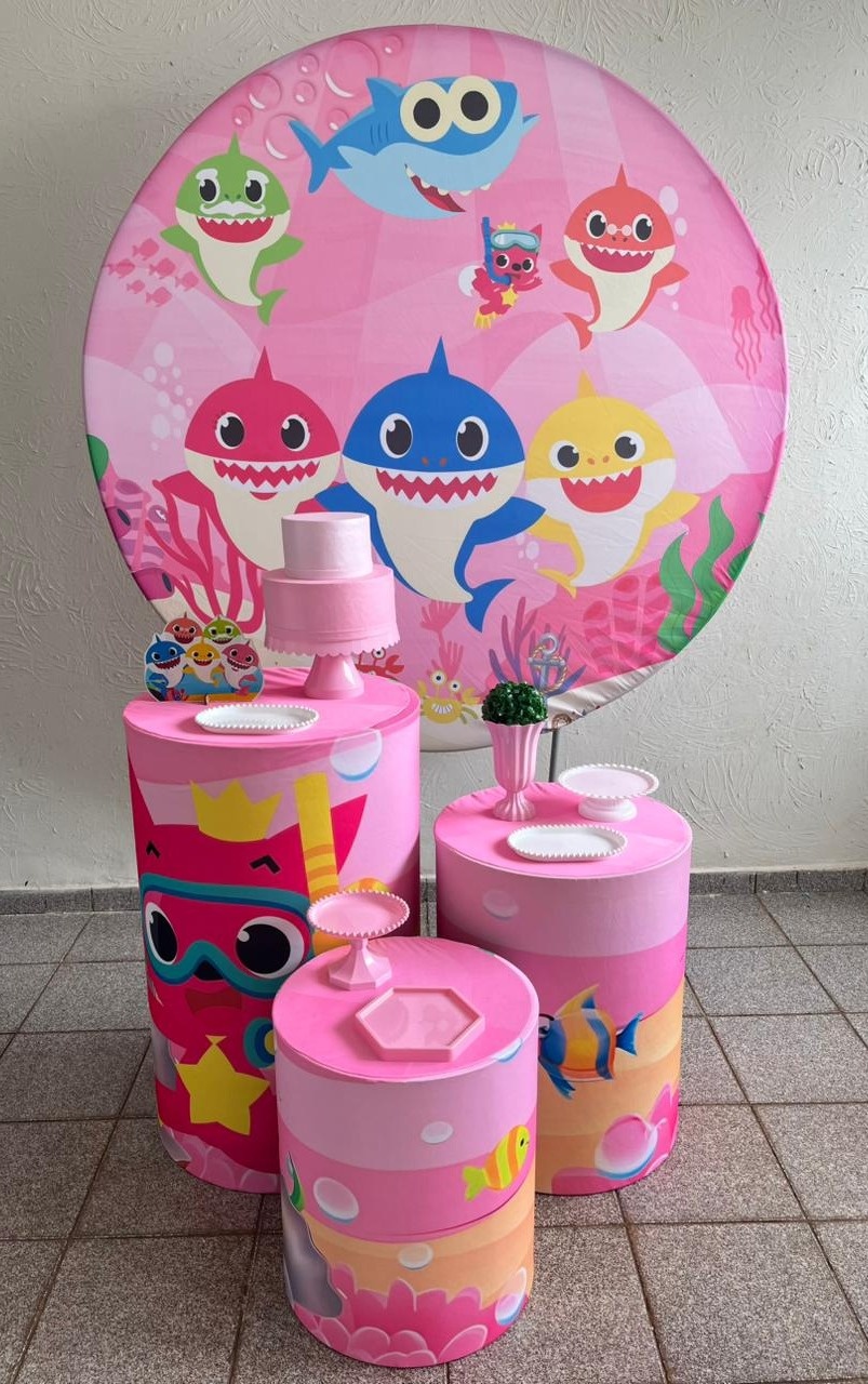 Baby Shark Rosa Kit Prata - Ph Pegue e Monte