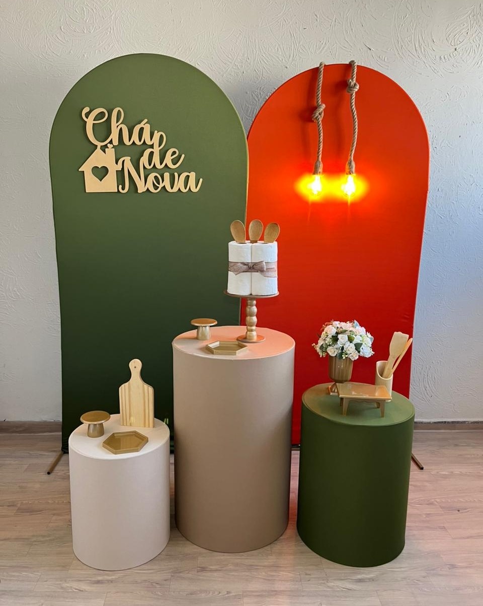 Decoração Verde Oliva / Laranja Chá de Casa Nova  - Ph Pegue e Monte