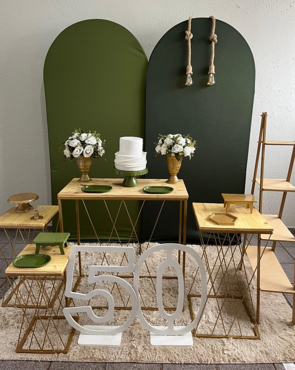 Decoração Verde Mesa Teia  - Ph Pegue e Monte