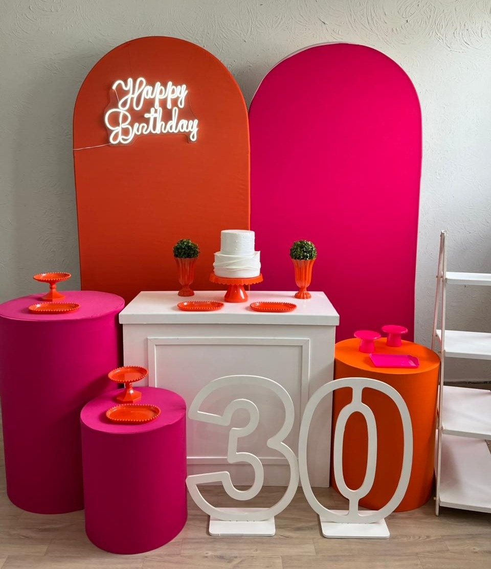 Decoração Pink / Laranja - Ph Pegue e Monte