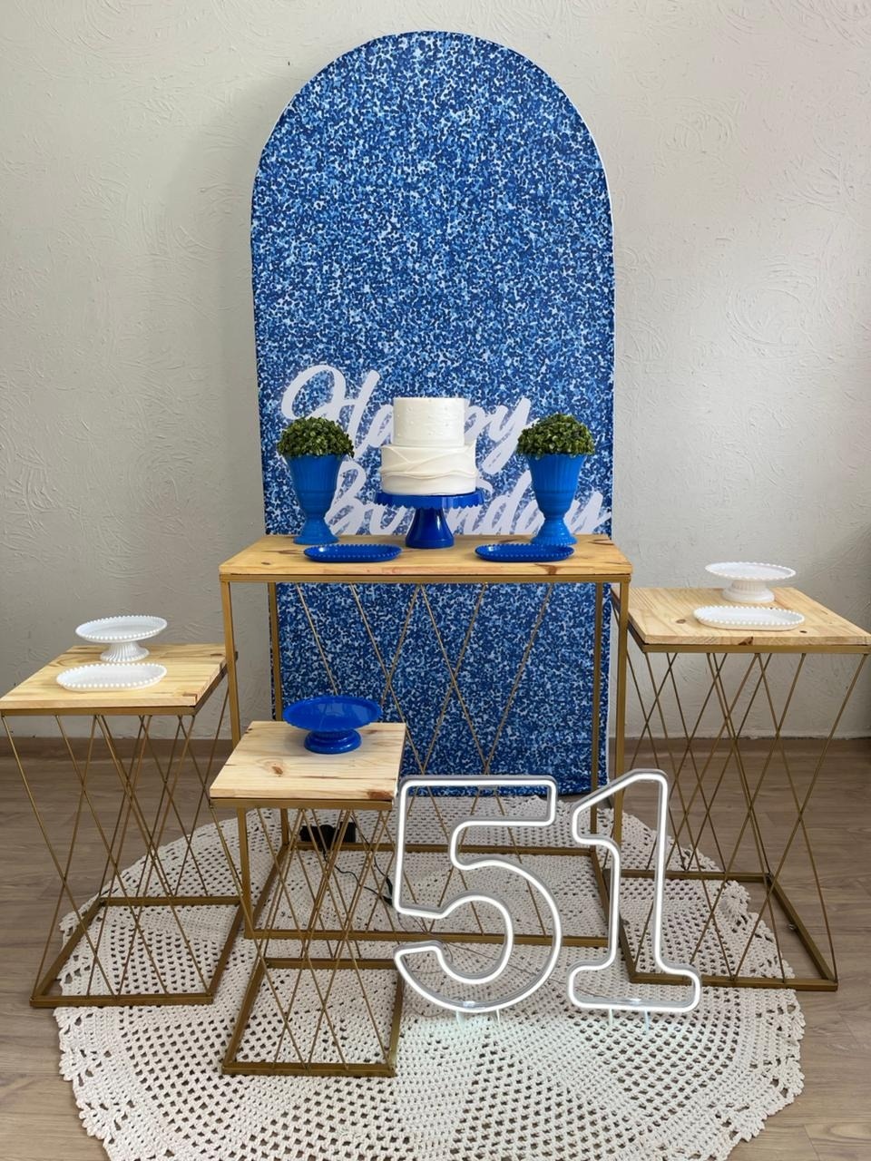 Decoração Azul Happy Birthday 2 - Ph Pegue e Monte