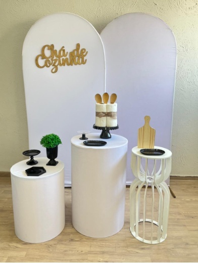 Kit Chá de Cozinha (Branco) Mesa Ampulheta - Ph Pegue e Monte