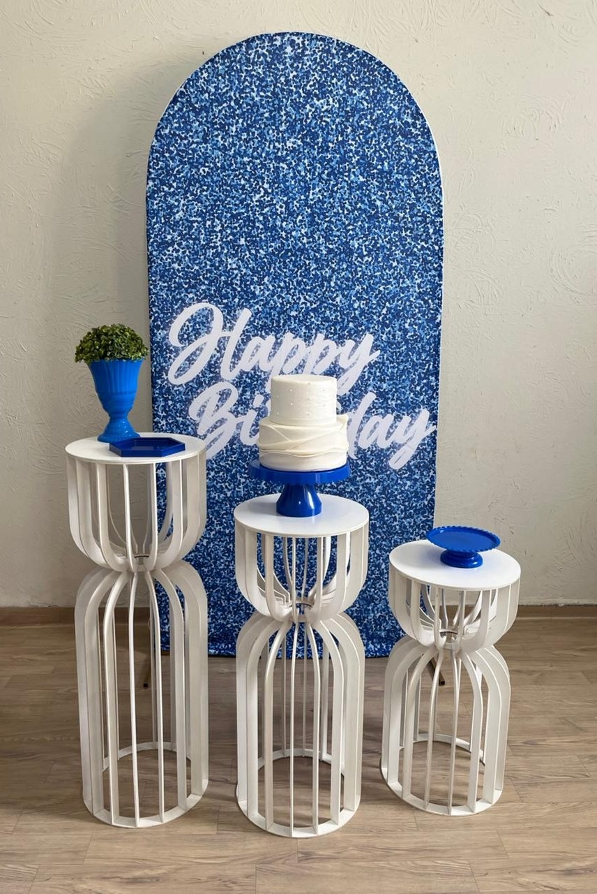 Decoração Azul Romano (Mesa Ampulheta)  - Ph Pegue e Monte