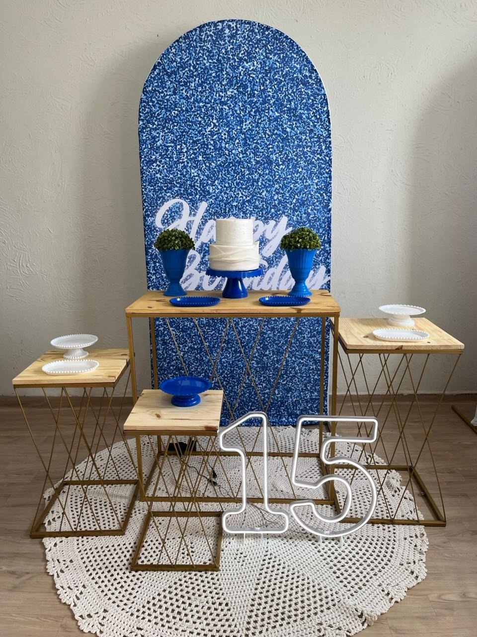Decoração Azul Happy Birthday 1 - Ph Pegue e Monte