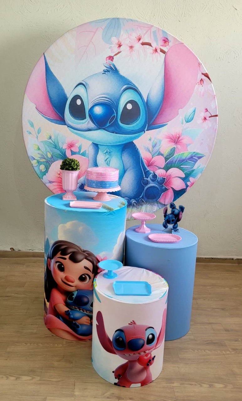 Stitch Azul Kit Prata  - Ph Pegue e Monte