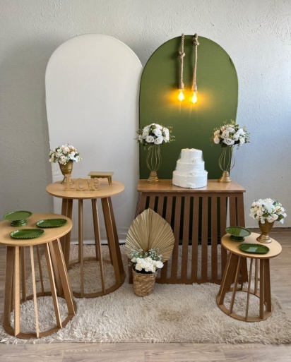 Decoração Verde/Off White Com Luminária - Ph Pegue e Monte